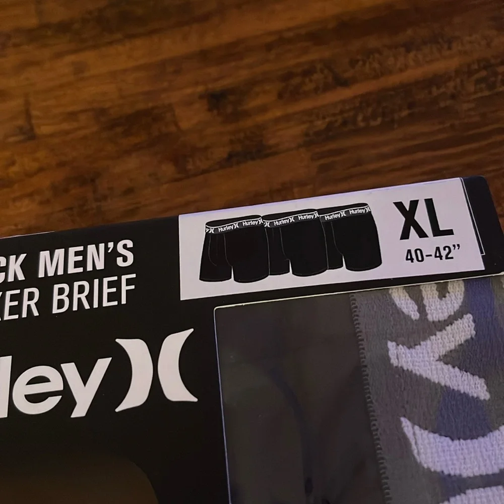Hurley 3 Pack Boxer Briefs XL All Black